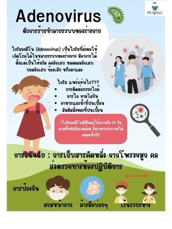 อินโฟกราฟิกเรื่องเชื้อ Adenovirus ในเด็ก